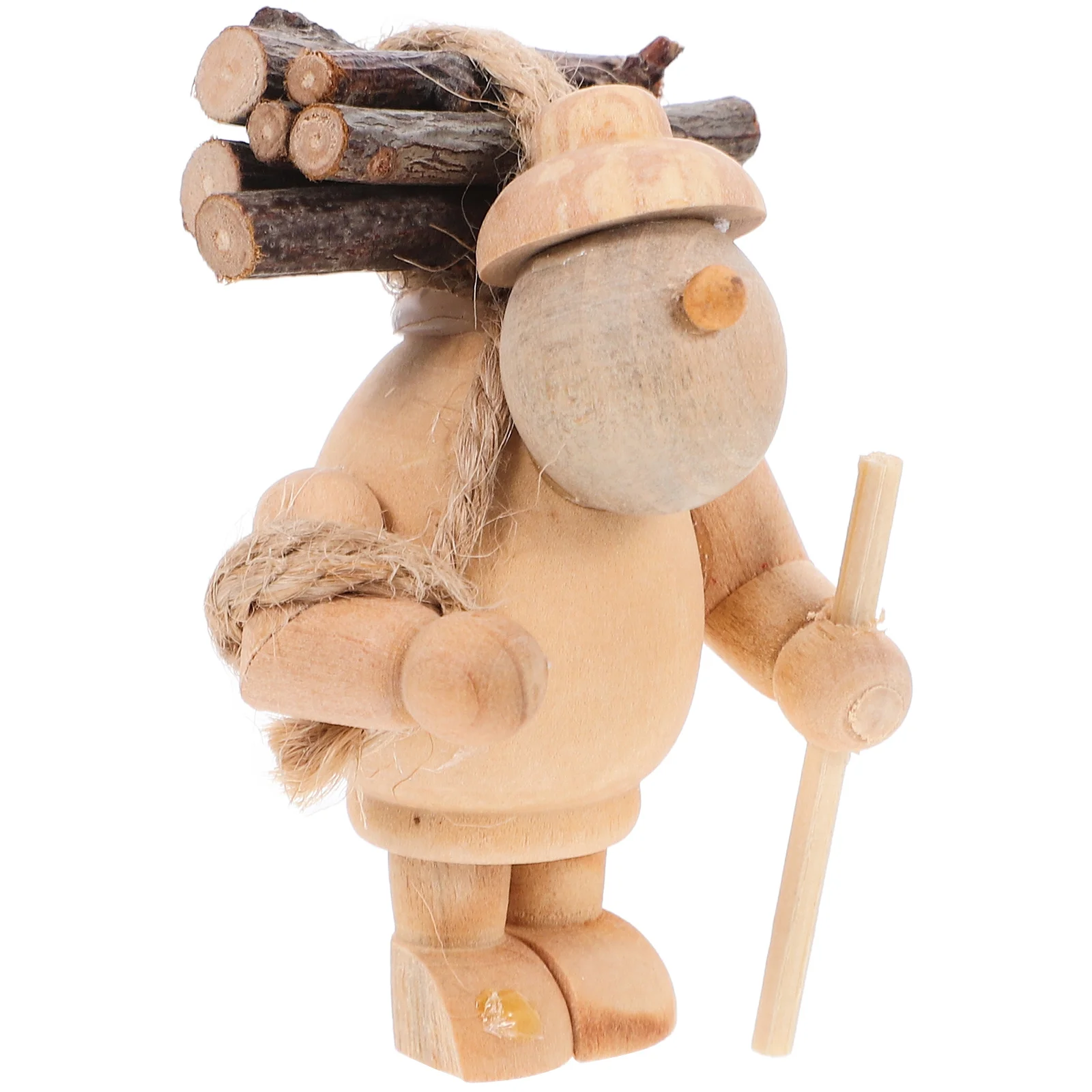 Mini-Dekoration, Holzhandwerk, Cartoon-Holzfigur, kleines Haus, Garten, Innenhof, niedliche kompakte Holzornament für den Schreibtisch