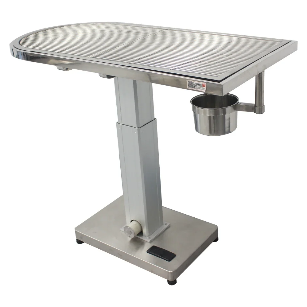 Stainless Steel Veterinary Surgical Pet Treatment Table For Animal Electric Lifting Disposal Platform