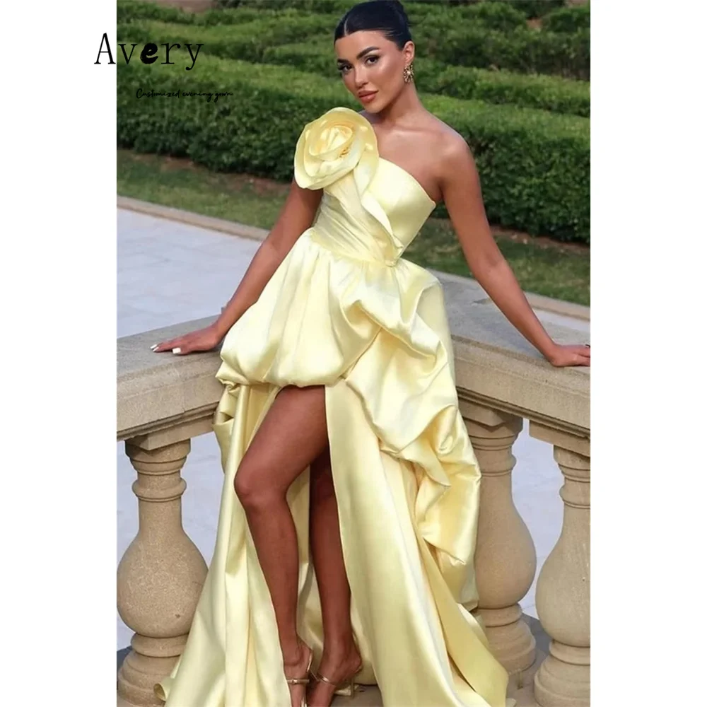

Avery Custom Yellow A Line Side Slits Sleeveless Elegant Long Party Dresses Elegant Chic Woman Evening Dress Luxury 2026 Women's
