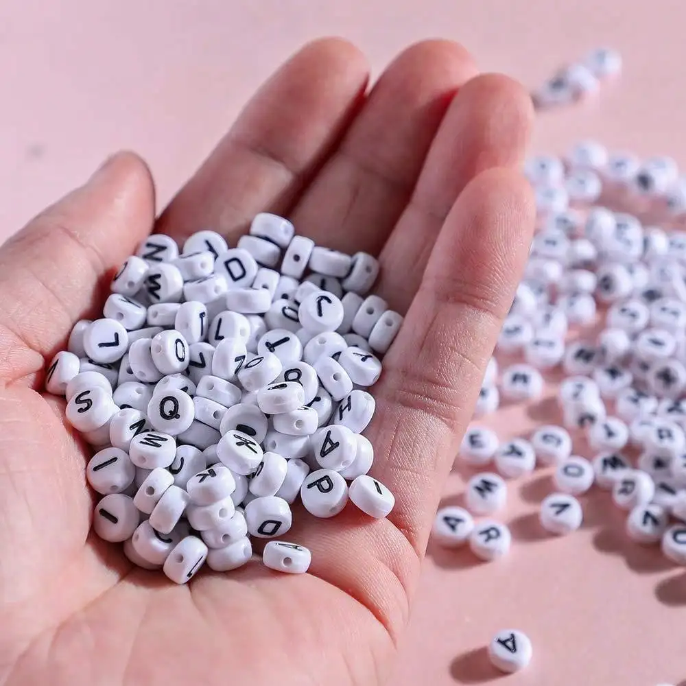 Acrylic Alphabet Round Beads for DIY Jewellery Making