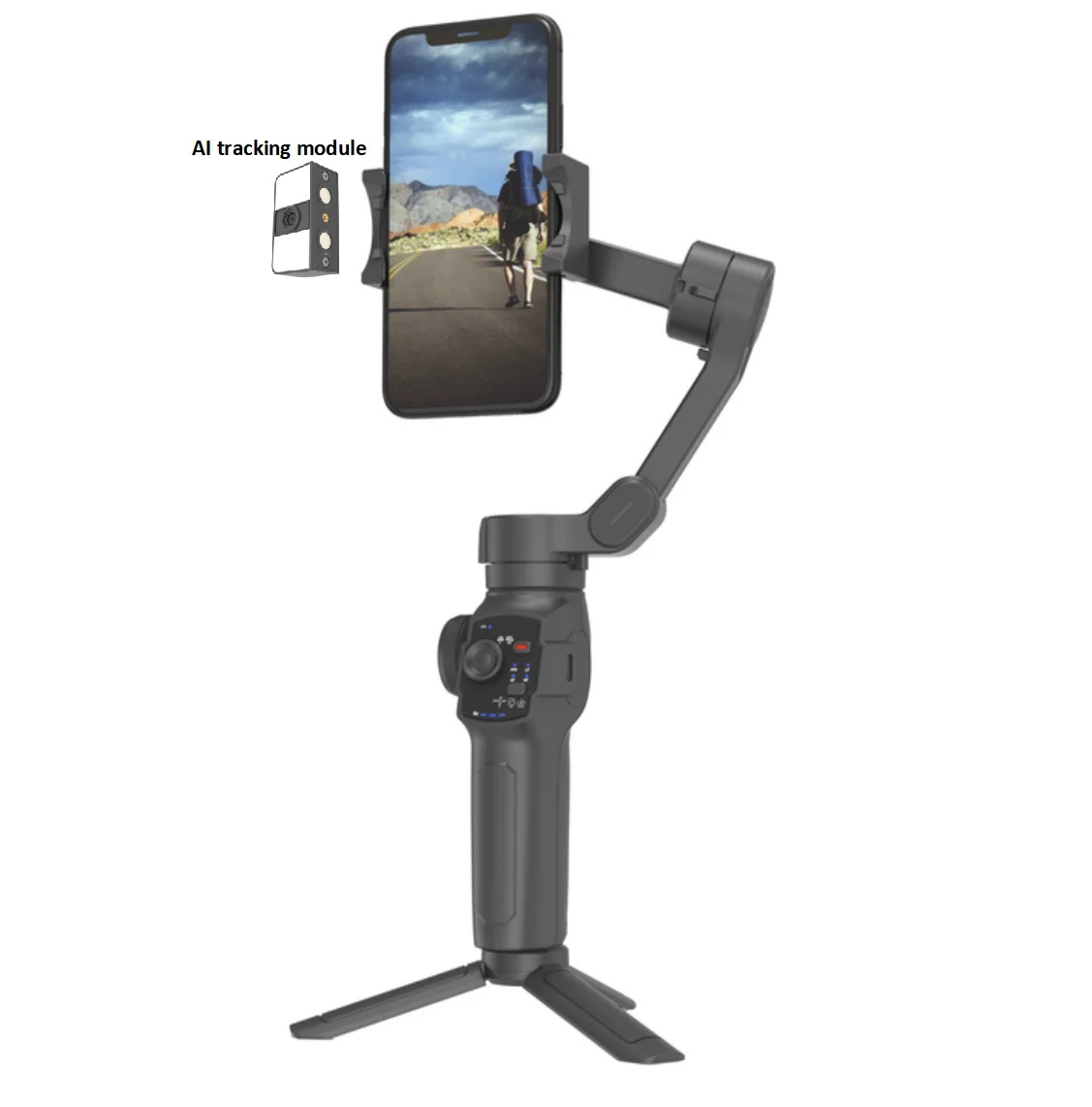 New L9 3 Axis Handheld Anti-Shake Face Tracking Foldable Phone Gimbal Stabilizer Selfie Stick for Tiktok