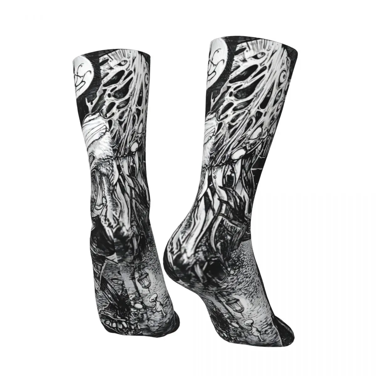 Retro Black Men's compression Socks Unisex Bloodborne Harajuku Seamless Printed Novelty Crew Sock