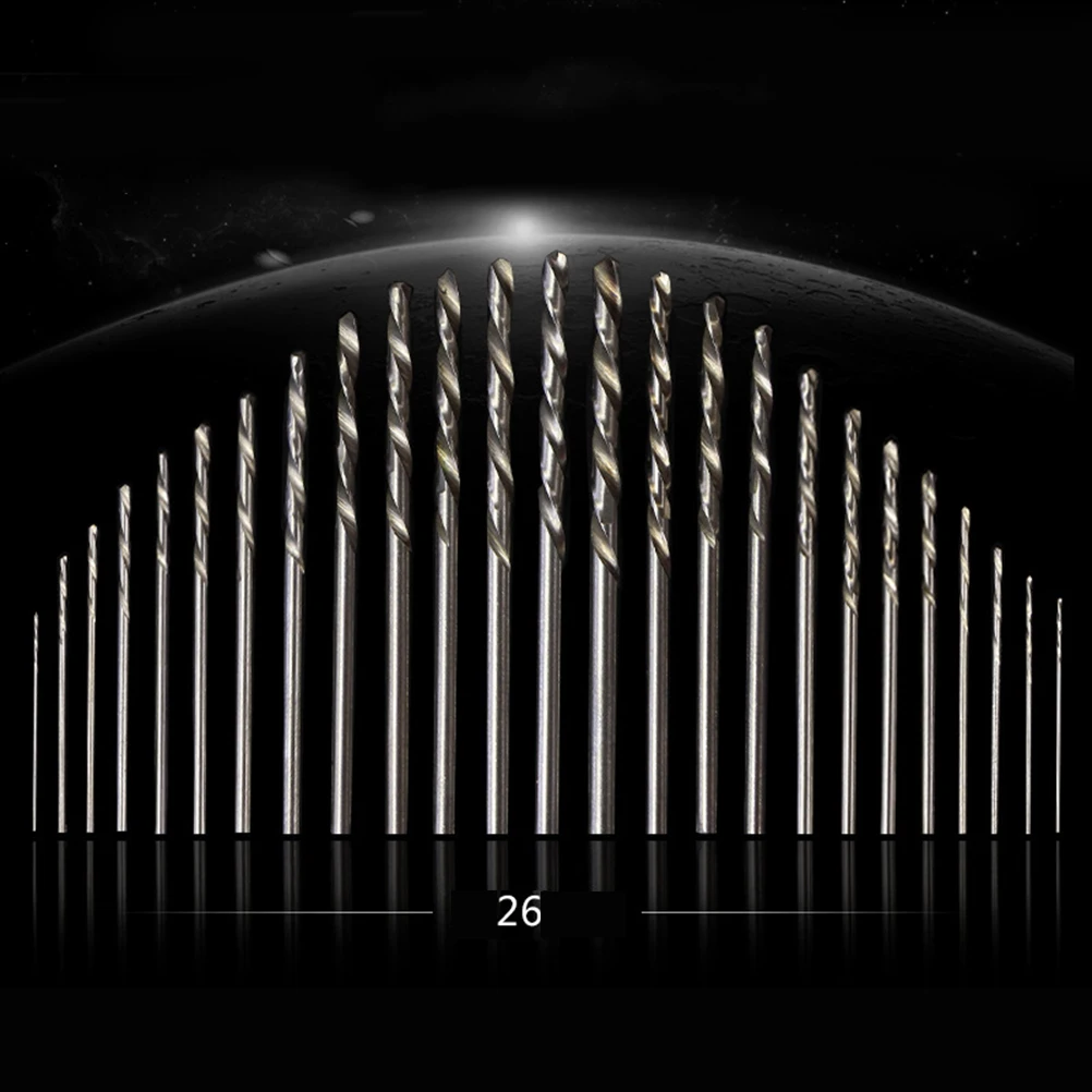 50 Pcs High Speed Steel Drill Bit Aluminum Bits Metal Set Wood Precision Long Lasting