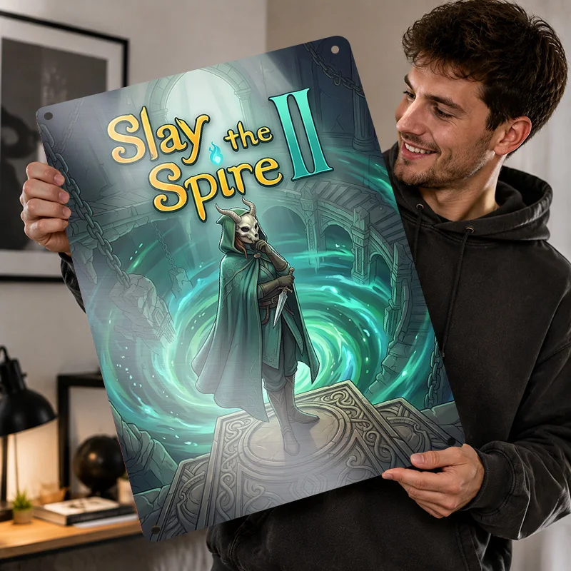 Slay The Spire 2 Printed Posters Customized Metal Sign Atmospheric Fantasy Design Wall Art For Bedroom Study And Adventure Fans