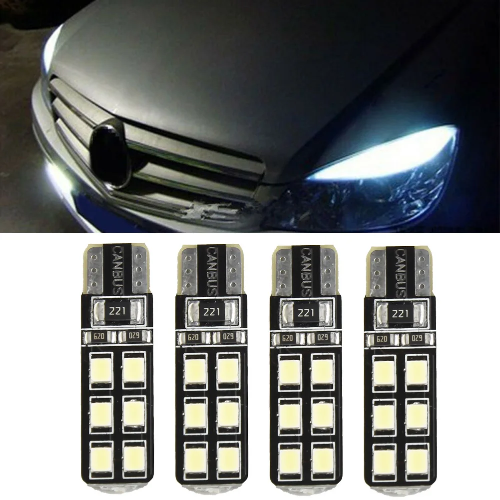 4pcs T10-6SMD-2835 LED Lights Error Free Eyebrow Eyelid Light Bulb For LED Mercedes-Benz W204 C300 C350 T10-12SMD-2835 LED