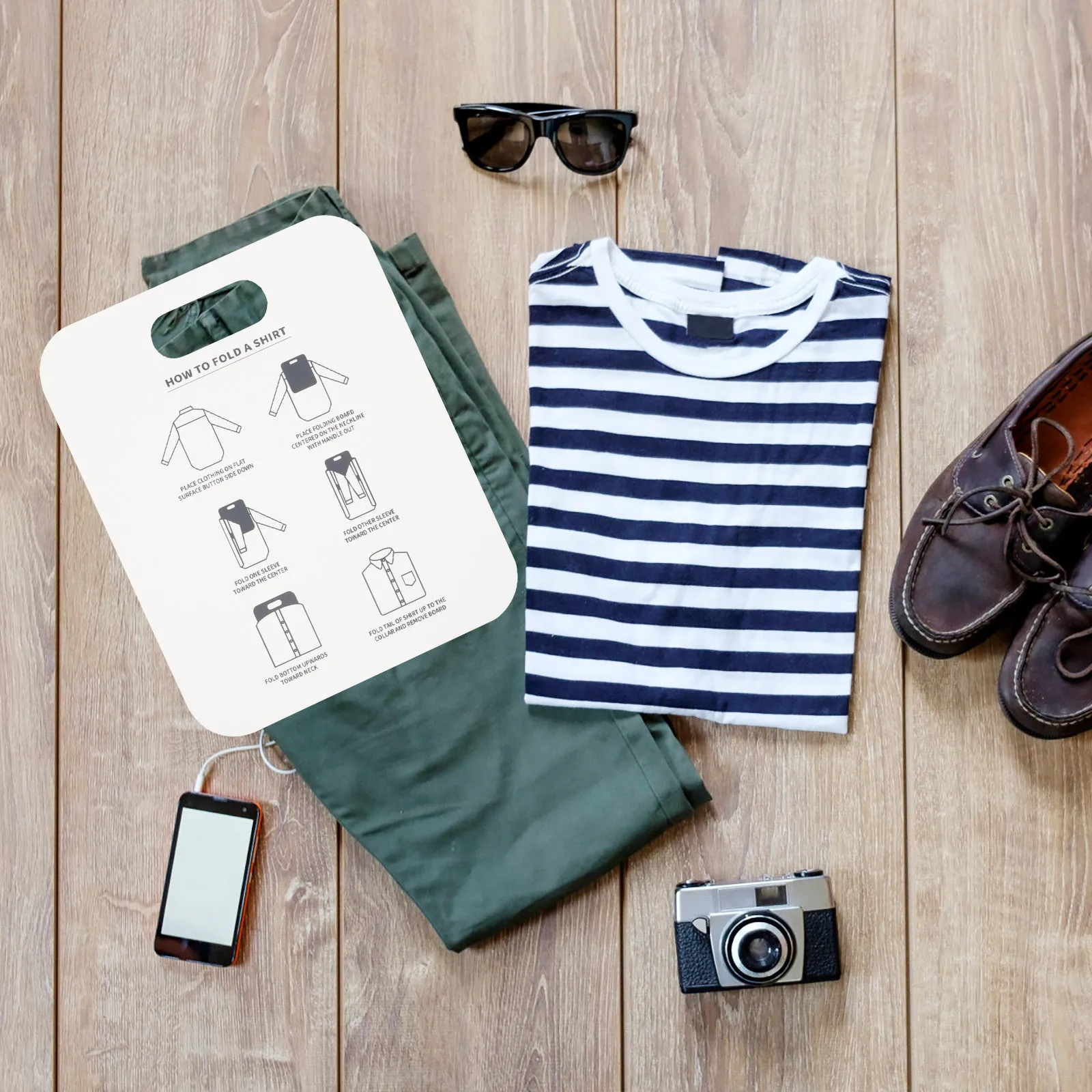 

2pcs Shirt Folding Board Premium Pp Material Clothes Organizer For T-Shirts Shirts Collared Shirts Wrinkle-Free Storage Closet