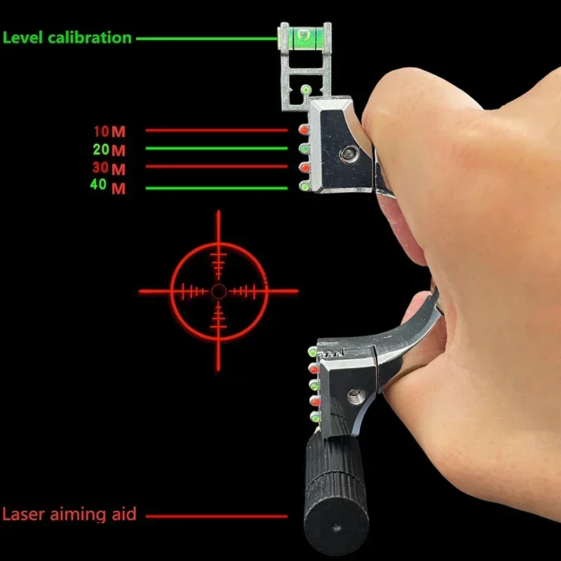 Laser Assisted Aiming Slingsshot Screw Fast Compression Slingshot Outdoor Hunting Shooting Fishing Hunting Accessories