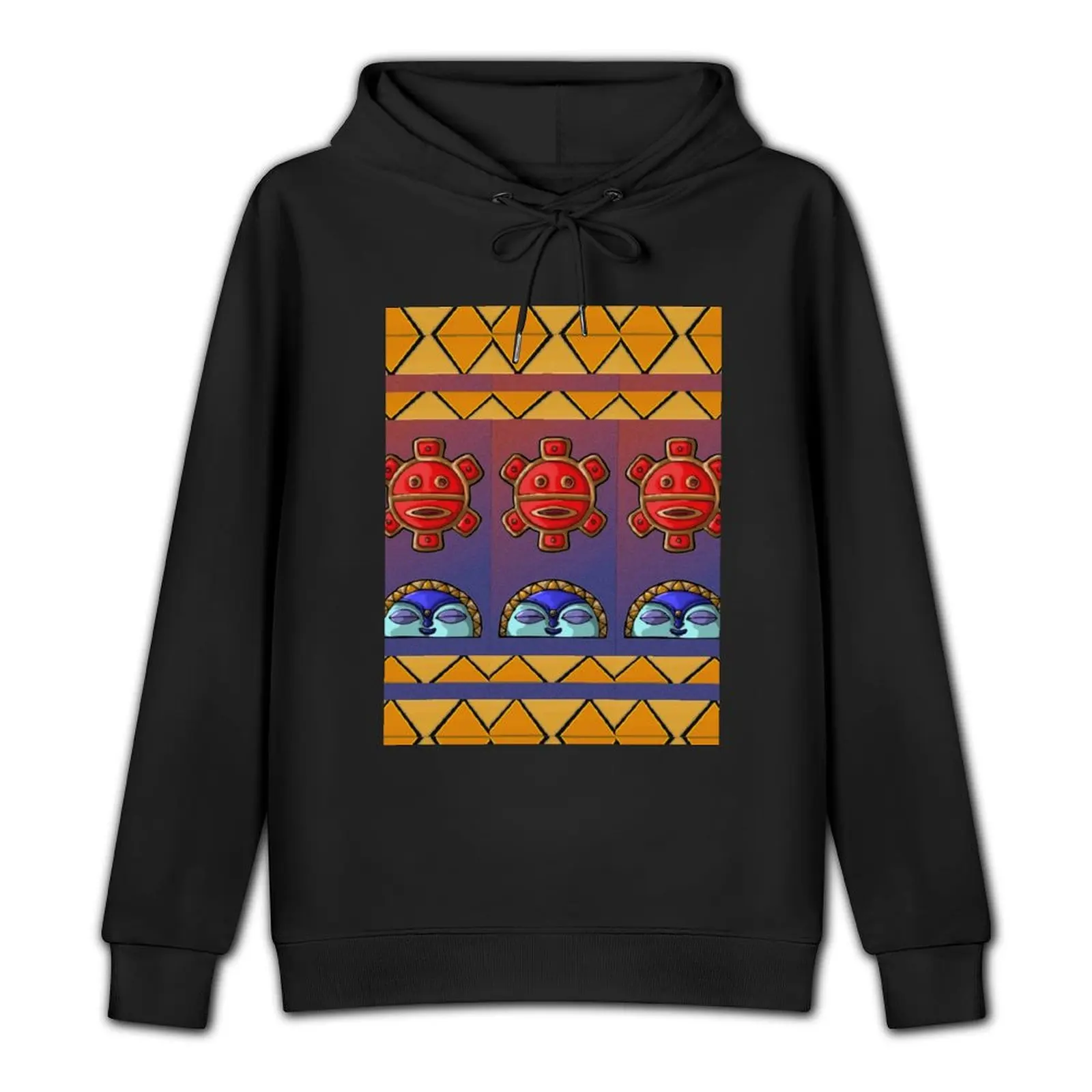 Taino - Sun and Moon Glyph Pullover Hoodie blouse men's winter sweater men hoodie