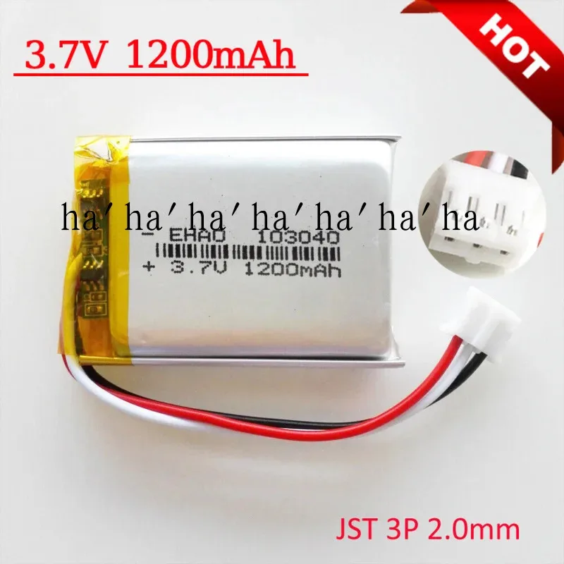

3,7 В, 1200 мАч, 103040, липо-аккумуляторная батарея для камеры JST, 3-контактный разъем PH 2,0 мм
