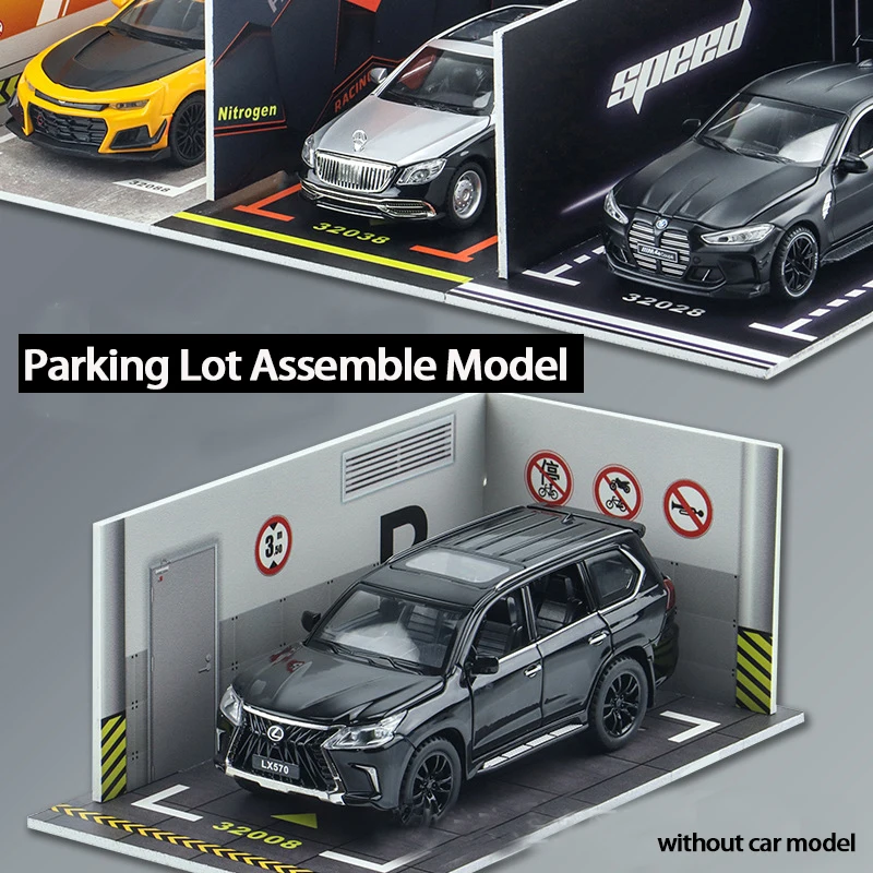 Modèle de parking en PVC à assembler soi-même, échelle 1:32, simulation l'inventaire, marché, voiture, mise en scène, diorama