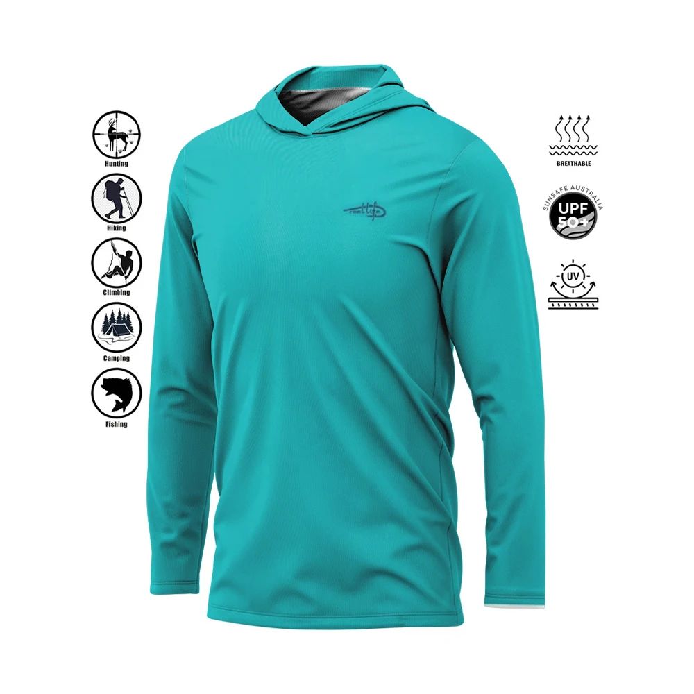 Gillz Men's Long Sleeve Performance Shirt UV Quick Drying Fishing Shirt Thin Breathable Outdoor Hoodie Men's Gillz Fishing Shirt