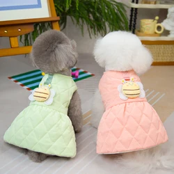 Sweet Pet Clothes Winter Warm Dog Jacket Pink Green Dog Cotton-Padded Coat Jacket For Small Dogs Maltese Outfit Puppy Costume XL