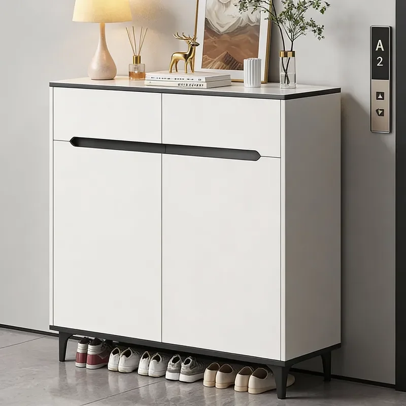 Modern Slim Shoe Cabinet for Entryway Hallway Storage Rack with Multiple Shelves Indoor Outdoor Wall Mounted Shoe Organizer