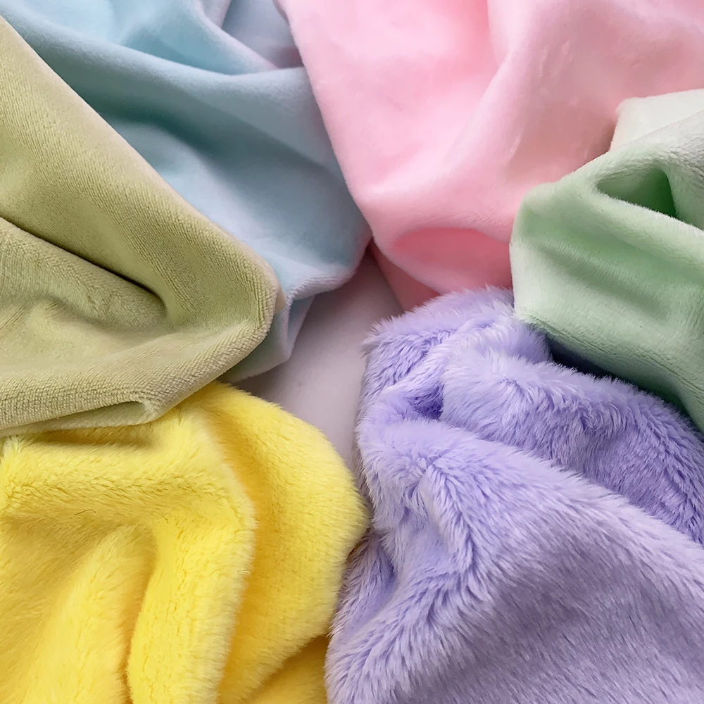 Soft Solid Color Plush 1.5mm/1mm/3/mm/5mm Fabric With Multiple Hair Heights To Choose From 45x50cm DIY Cotton Doll Hair Fabric 3