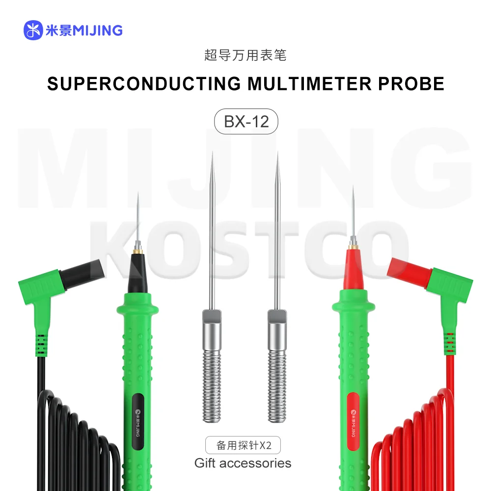 Mijing BX-12 Multimeter Pen Stainless Steel Digital Multimeter Ultra Fine Point Needle Test Probe For Wire Pen Cable Tools