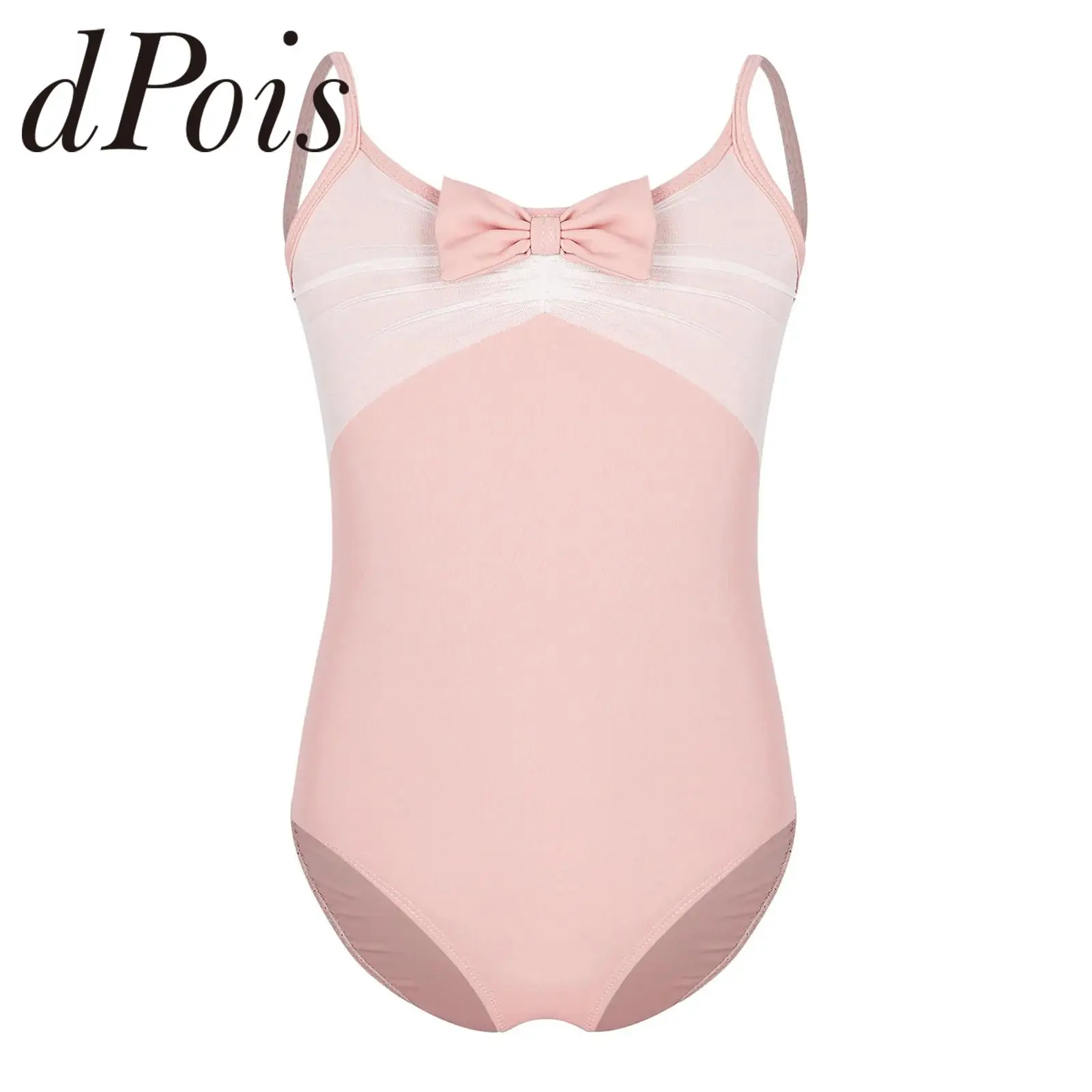 

Girls Ballerina Ballet Leotard Kids Backless Ruched Spaghetti Straps Gymnastics Bodysuit Practice Performance Dance Costumes