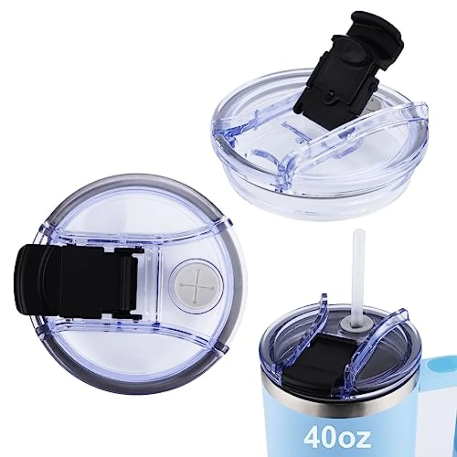 

2pcs Replacement Lid for Quencher No Spill Travel Tumbler Lids Replacement Tumbler Lids 40 oz No Leakage Plastic Replacement L