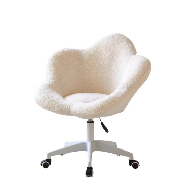 

Internet celebrity makeup chair home girls bedroom cream wind petal chair backrest rotatable manicure dresser stool