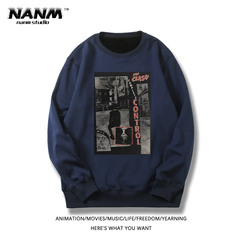 سترة The Clash برقبة دائرية للرجال بأكمام طويلة للخريف والشتاء، ملابس رجالية متعددة الاستخدامات #3