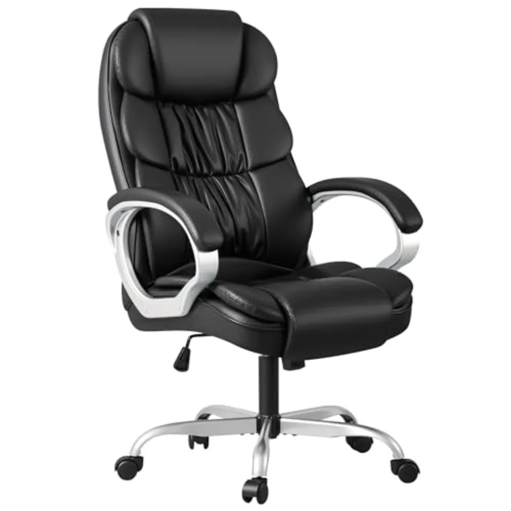 Office Chair High Back Computer Desk Chair, PU Leather Adjustable Height Modern Executive Swivel Task Chair with Padded