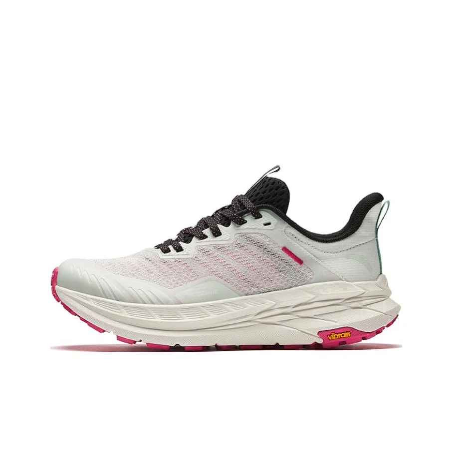 

Anta Cushioning, Wear Resistant Low top Trail Running Shoes Women's Light Green Black Pink 122425510-1