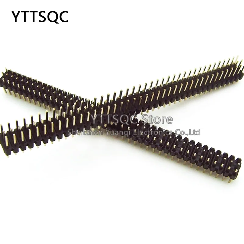 2PCS 3x40 P 2.54mm Pitch Pin Header Triple Row Male Right Angle Square Pins Through Hole Gold Plated Three Rows Space 2.54 2PCS