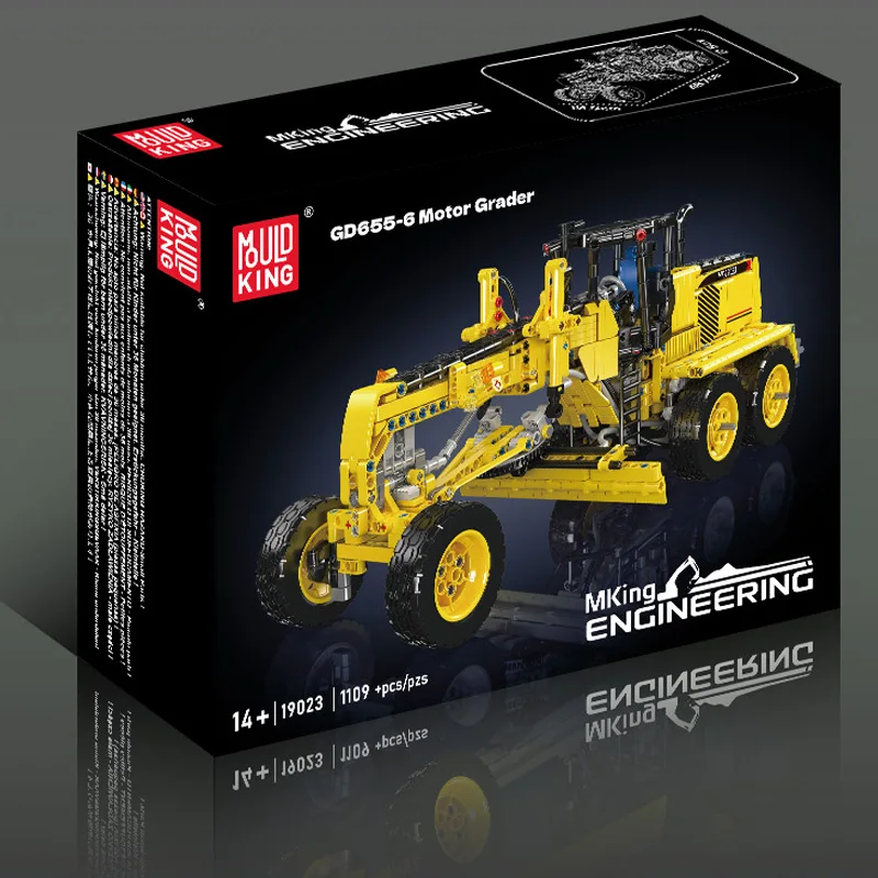 

Technical Mould King Motor Grader GD655-6 Building Block Assembly Pneumatic Vehicle Educational Toys Kids Adults Gifts