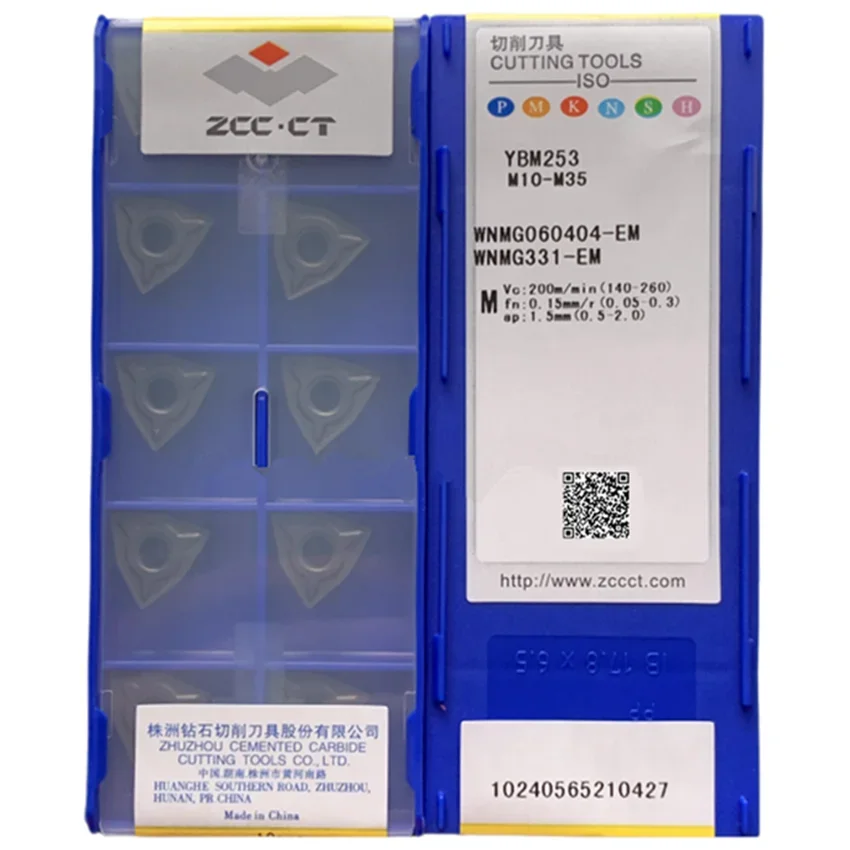 

WNMG060404-EM YBM153/WNMG060408-EM YBM153/WNMG060404-EM YBM253/WNMG060408-EM YBM253 ZCC.CT Твердосплавные пластины с ЧПУ 10 шт./кор.