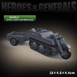 Série militaire de blocs de construction SDKFZ 2 de l’armée allemande SDKFZ 2, montage de motocyclette semi-chenillée, jouet tank boy cadeau 10 meilleures ventes LEGO Soldat allemand de la Seconde Guerre mondiale - No 4