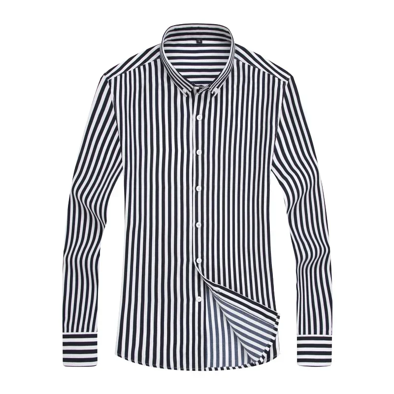 Striped Shirt Long Sleeve Shirt Man Plain Shirts Korean Popular Clothes Men\'s Clothing Mens Male Luxury Elegant FASHION