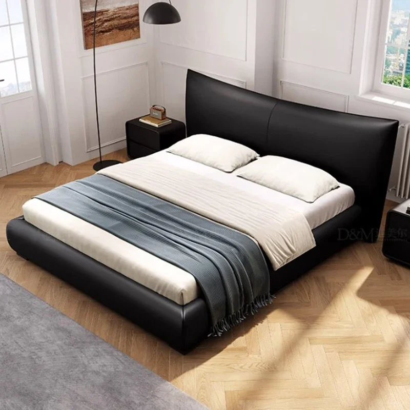 

High End European Double Bed Luxury Black Nordic Storage Queen Bed Floor Modern Sleeping Cama Matrimonial Furniture For Bedroom