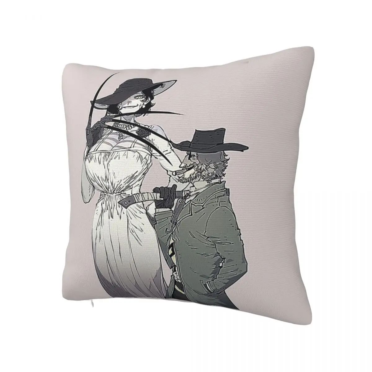 Resident Evil Lady Dimitrescu Square Pillow White Square pillow