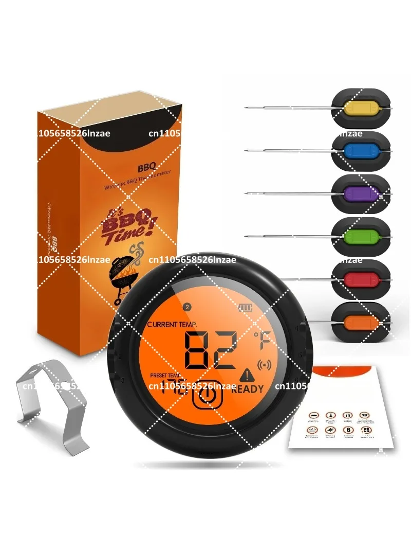 Wireless Bluetooth BBQ Thermometer for Meat Grill Barbecue Cooking Digital Remote Range 100M 6 Probes