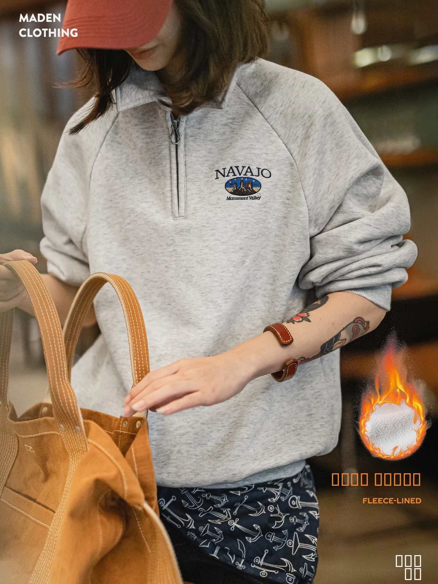 

Женская утепленная толстовка Maden на флисовой подкладке с молнией, длинными рукавами, теплая, винтажная, осенняя верхняя одежда