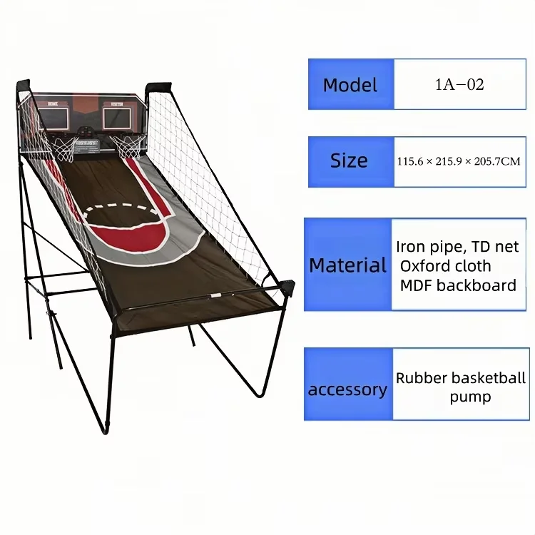 2 Players Double Shot Coin Operated Foldable  Basketball Shooting Machine Fun Automatic Games