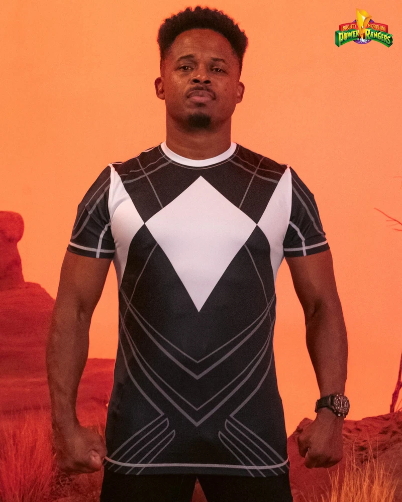 Neues Power Rangers Black Warrior MMA Sport-T-Shirt für Herren, Übergroßes Atmungsaktives Schweißabsorbierendes Sportoberteil für Fitnesstraining