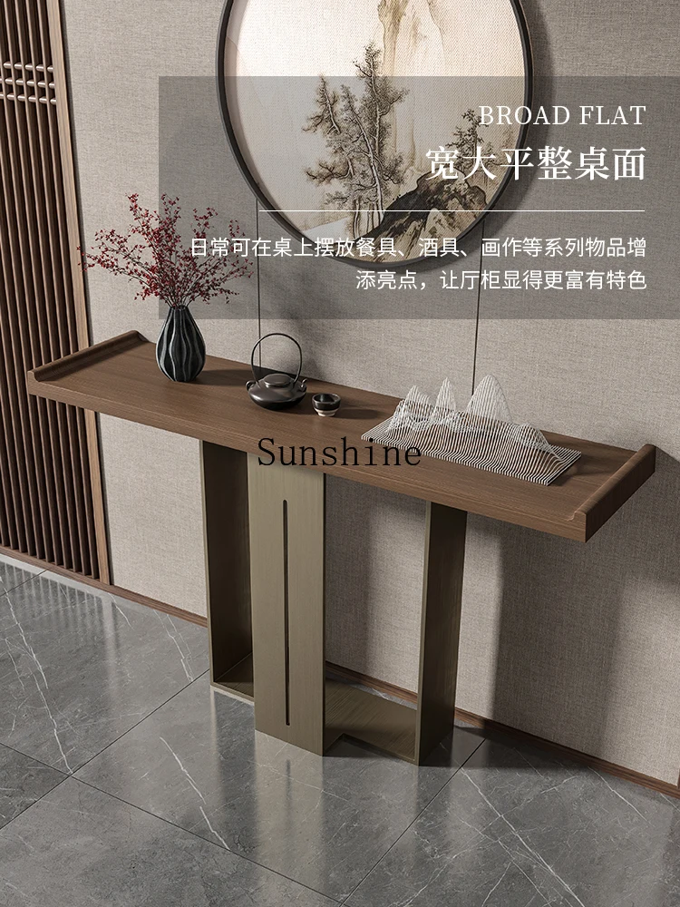 

style entryway, solid wood table, table for table, modern and simple entrance, end viewing platform, entrance hall decorationP