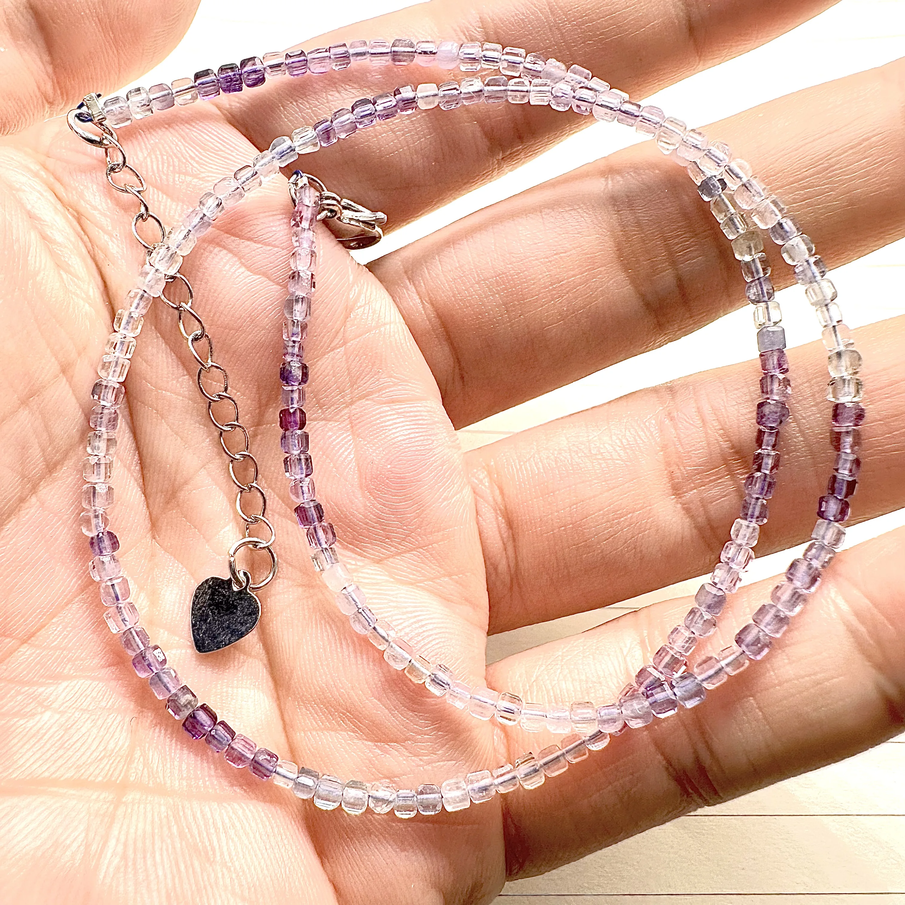 

Fluorite Natural Stone Beads Necklace Women Summer Crystal 2023 Small 2mm Faceted Rainbow Fashion Jewelry Gift Cute Amulet 5pc