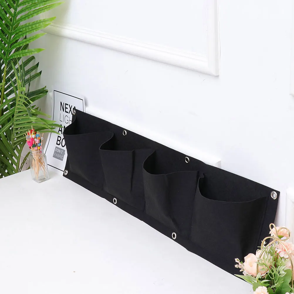 

2 pcs Plant Grow Bag Hanging Wall Planter Black Multi Pockets Vegetables Herbs Gardening Space Saving Vertical