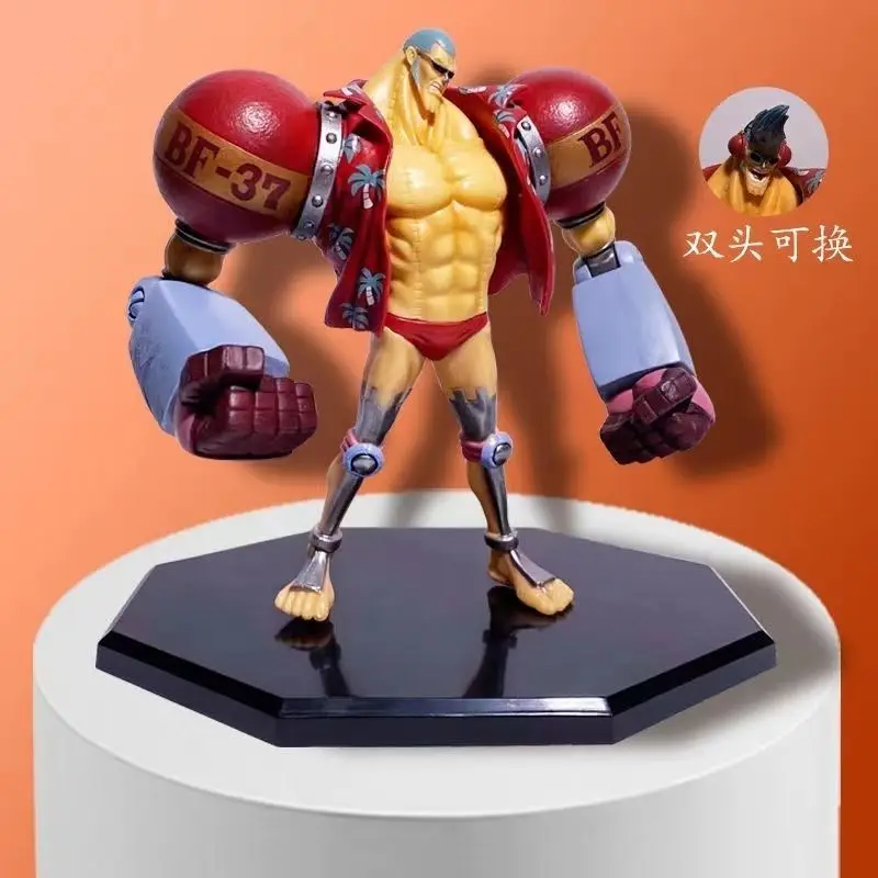 FRANKY une pièce transformant les gens chapeau de paille Double tête sculpture modèle figurines d'action Anime périphérique ornements décoration