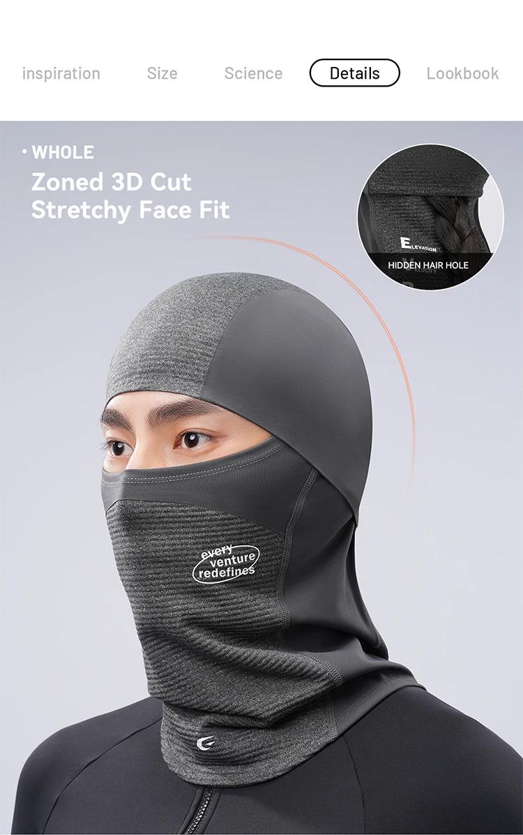 EVR Winter-Woll-Gesichtsmaske, Halswärmer, winddicht, warm, atmungsaktiv, Sturmhaube für Männer und Frauen, zum Skifahren, Radfahren, Motorradfahren, Outdoor-Ausrüstung – Detail 7