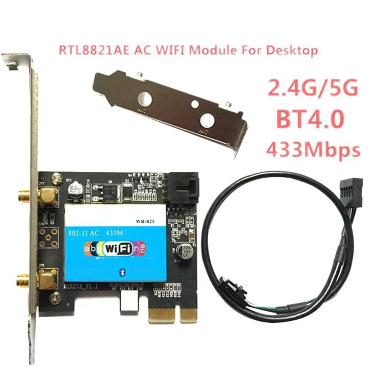 デュアルバンドワイヤレス-pci-ex1-wifi-bluetooth-カード-433mbps-80211a-b-g-ac-24-5g-bt-40-realtek-rtl8821ae-デスクトップ用