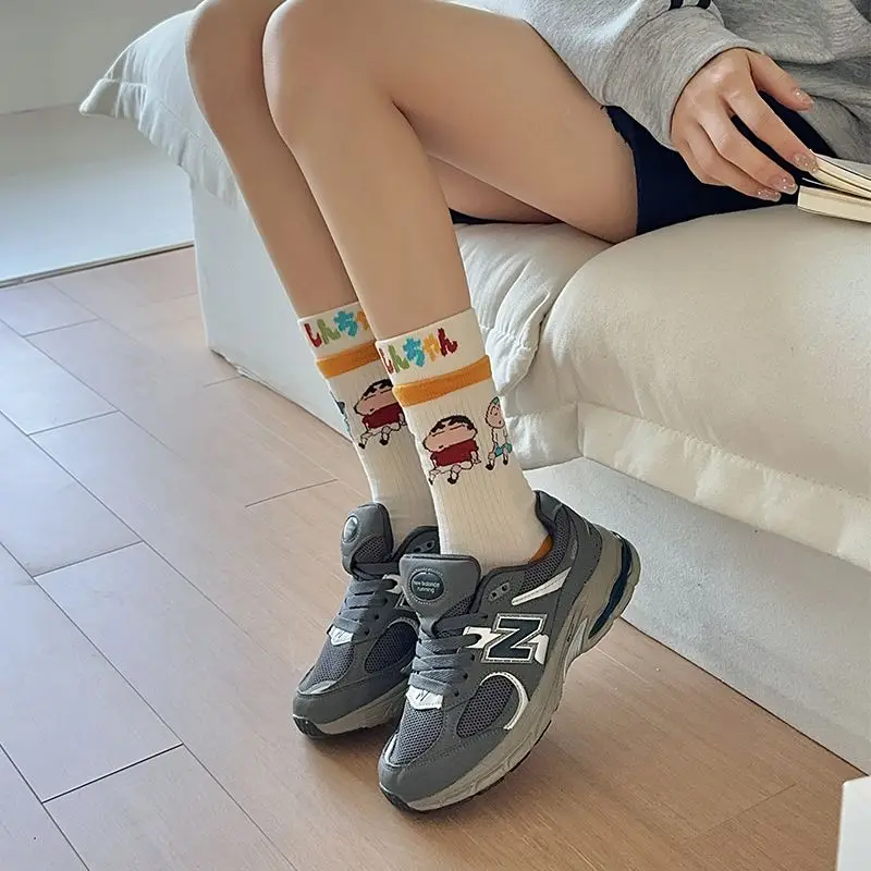 Kawaii Cartoon Socks Crayon Shin-Chan Anime Cute Crayon Shin-Chan Autumn Soft Comfortable Long Socks Originality Children Gifts