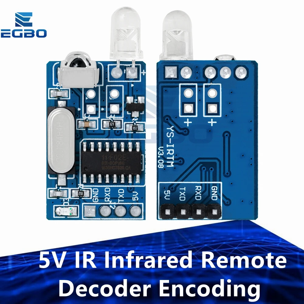 Hochwertiger 5-V-IR-Infrarot-Fernbedienungs-Encoder-Decoder-Sender – ideales drahtloses Modul für Arduino