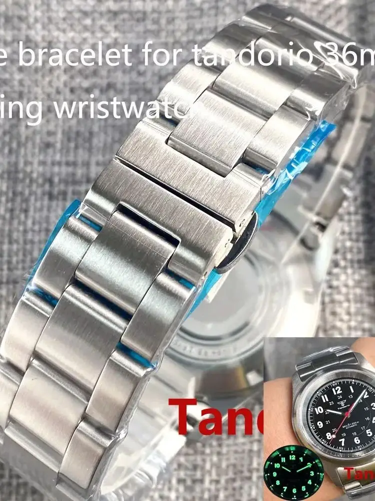 New Stainless Steel Bracelet for Tandorio 36mm Pilot Diving Men Wristwatch Watch Parts