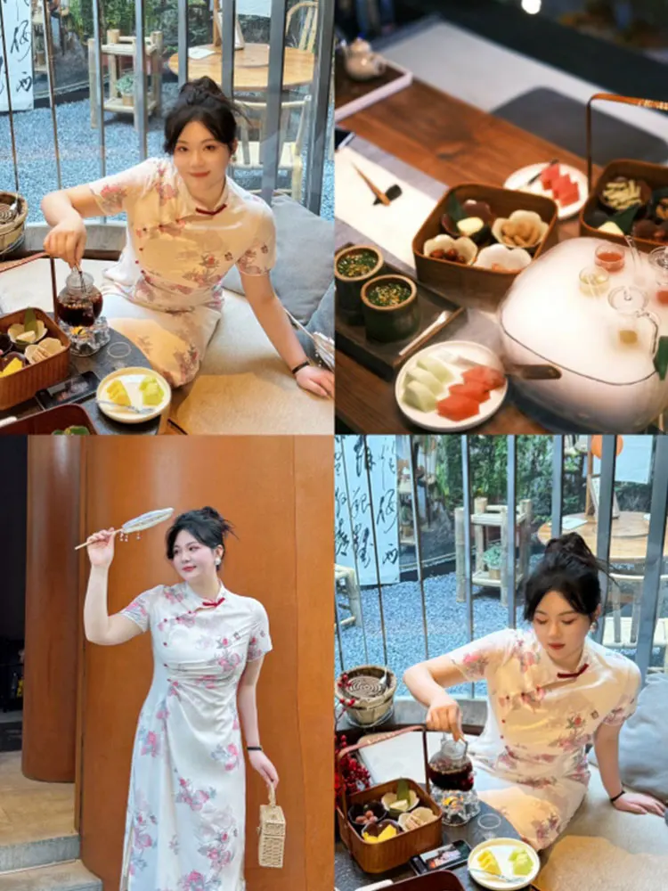 

Новинка от DaTou Studio: традиционный китайский костюм May Hawthorn, большие размеры, приталенный крой, принт Lantern Sve, полиэстер