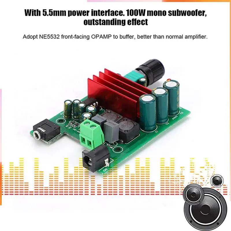 A92Z 2X Power Amplifier Board High-Sensitivity Mono TPA3116 Subwoofer Amplifier Module With NE5532 OPAMP