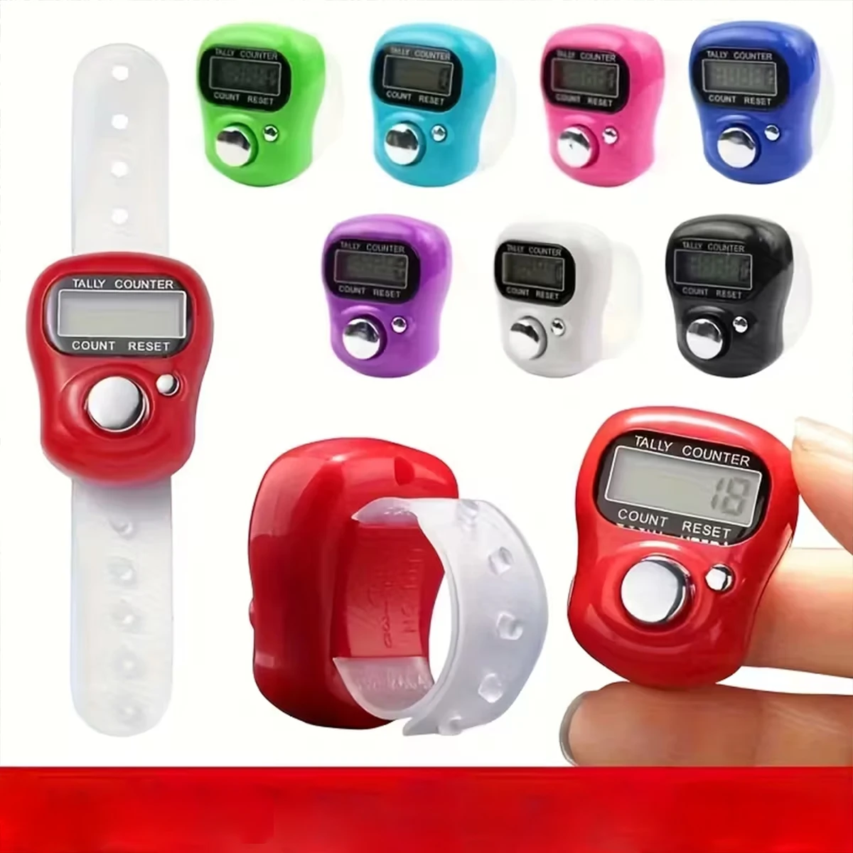 12 قطعة عداد الفرس الإلكتروني للأصابع مكون من أرقام LCD عداد تسجيل اليد الفرس للحياكة واللفة وعد البضائع والجولف #3