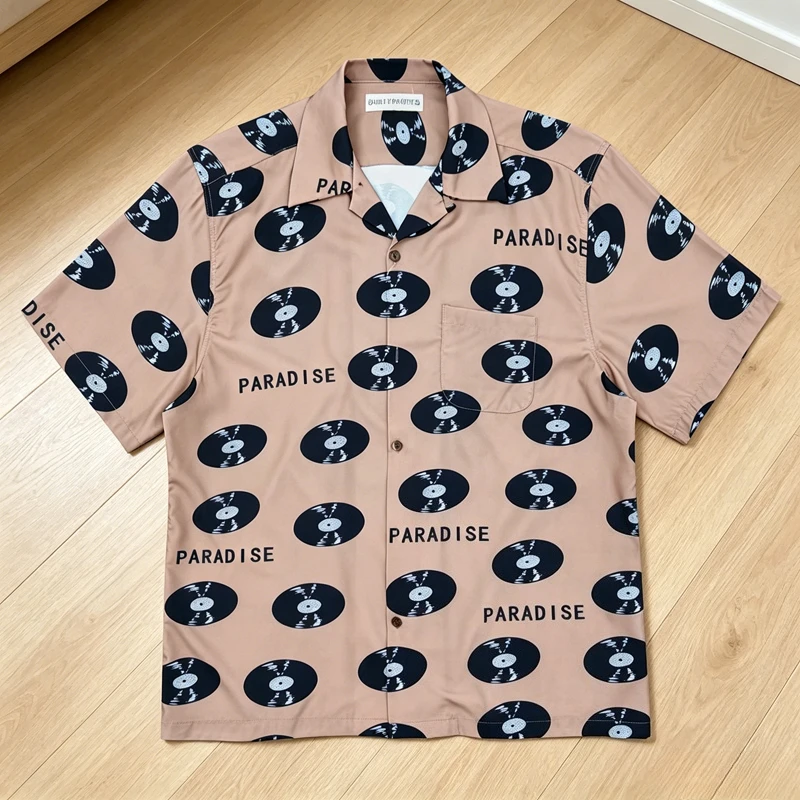 

Japanese Style Streetwear WACKO MARIA Hawaiian Shirt Retro Casual Short Sleeves Polka Dot Aloha Shirt