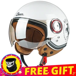 BEON 3/4 Open Face Helmet Retro Motorcycle Helmet Casco Moto Bike Motorbike Helmet Scooter Racing Motocross Helmet Summer Men